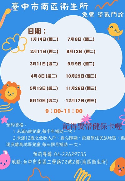 114年塗氟門診時間
