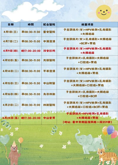 115年4月份癌症篩檢活動場次(圖檔)(2)