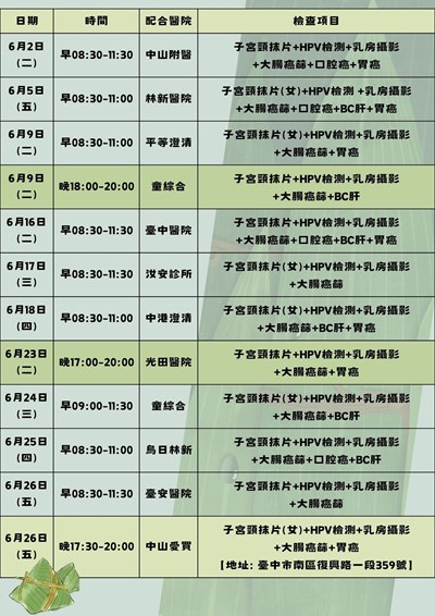115年6月份癌症篩檢活動場次(圖檔)(2)
